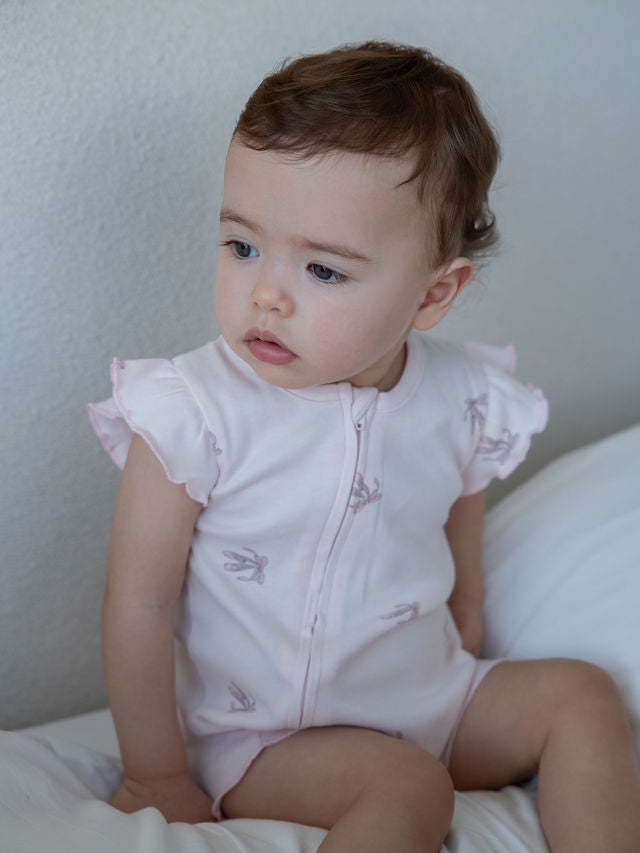Baby Pink Zip Onesie Set