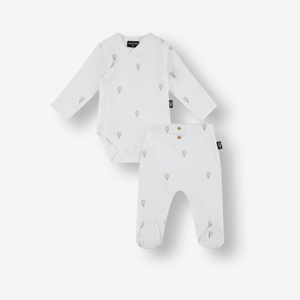 בגד גוף ומכנסיים כדור פורח 0-3