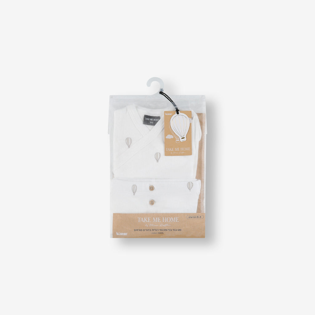 בגד גוף ומכנסיים כדור פורח 0-3