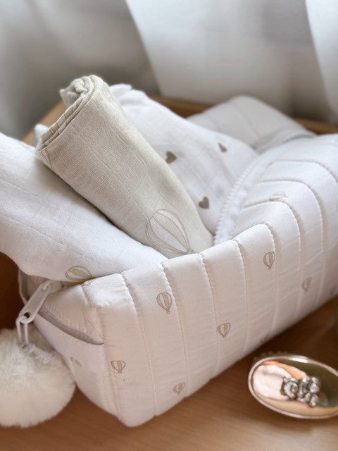 Set of 3 Bamboo Muslin Swaddles – Hot Air Balloon Print