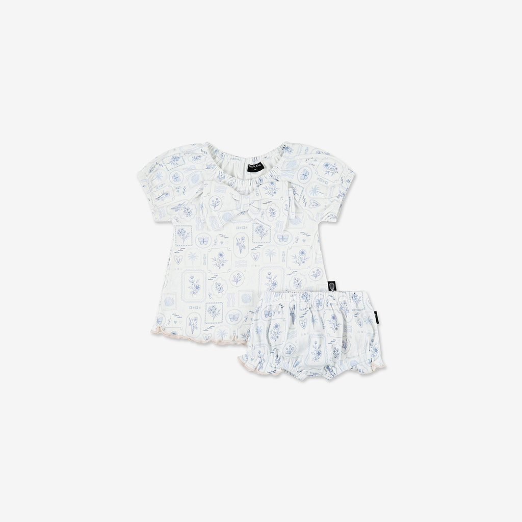 סט חולצה ומכנסון גלויות פפיון