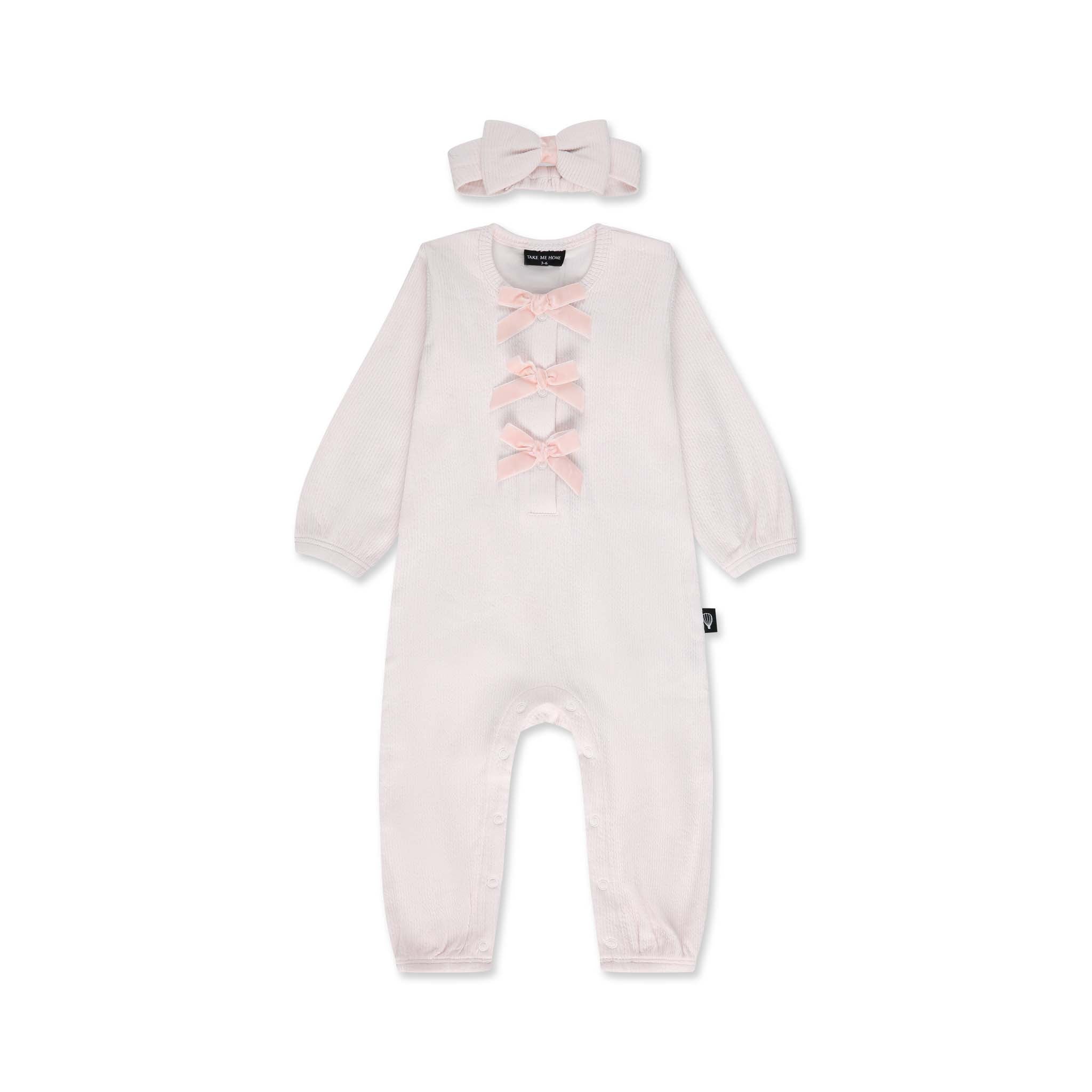 אוברול פפיונים חגיגי עם סרט לשיער