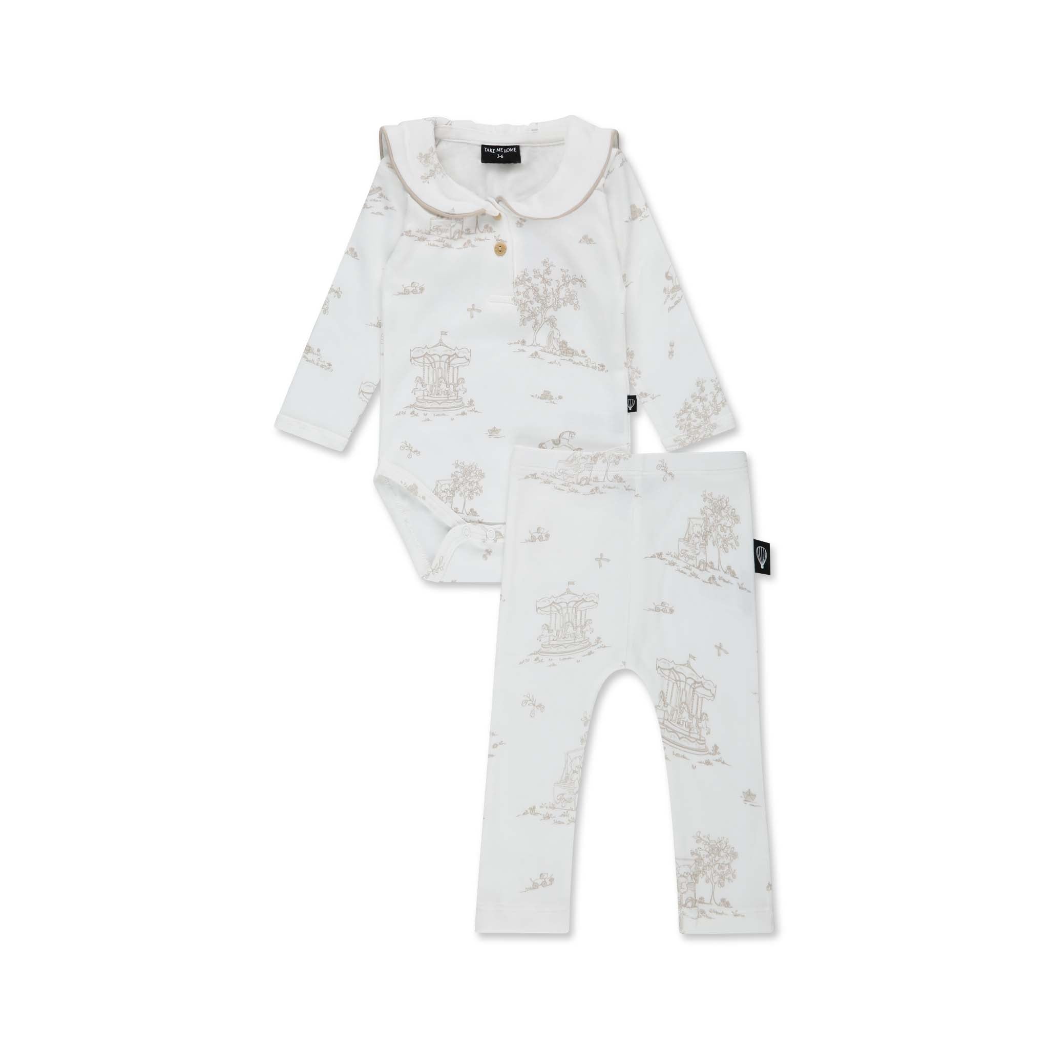 סט בגד גוף ומכנסיים טוואל