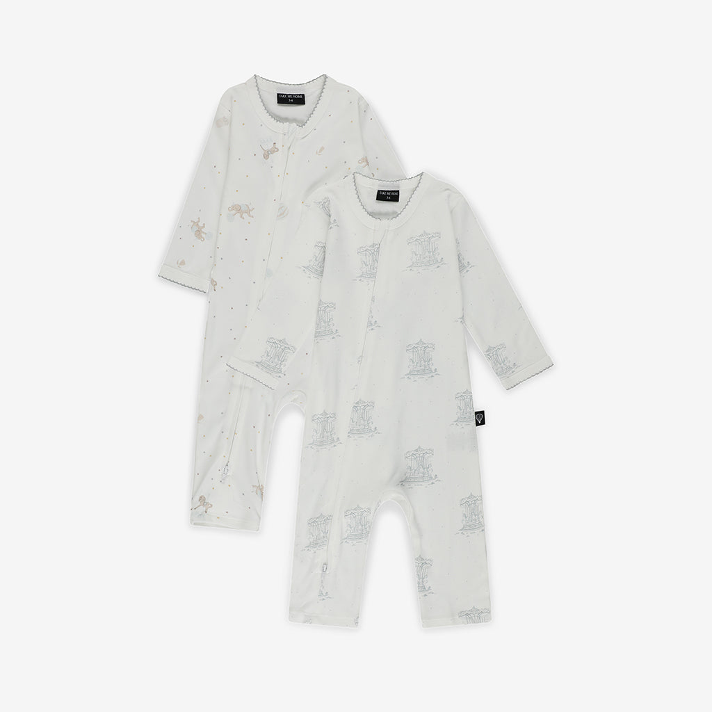Zip Romper Set – Blue Carousel