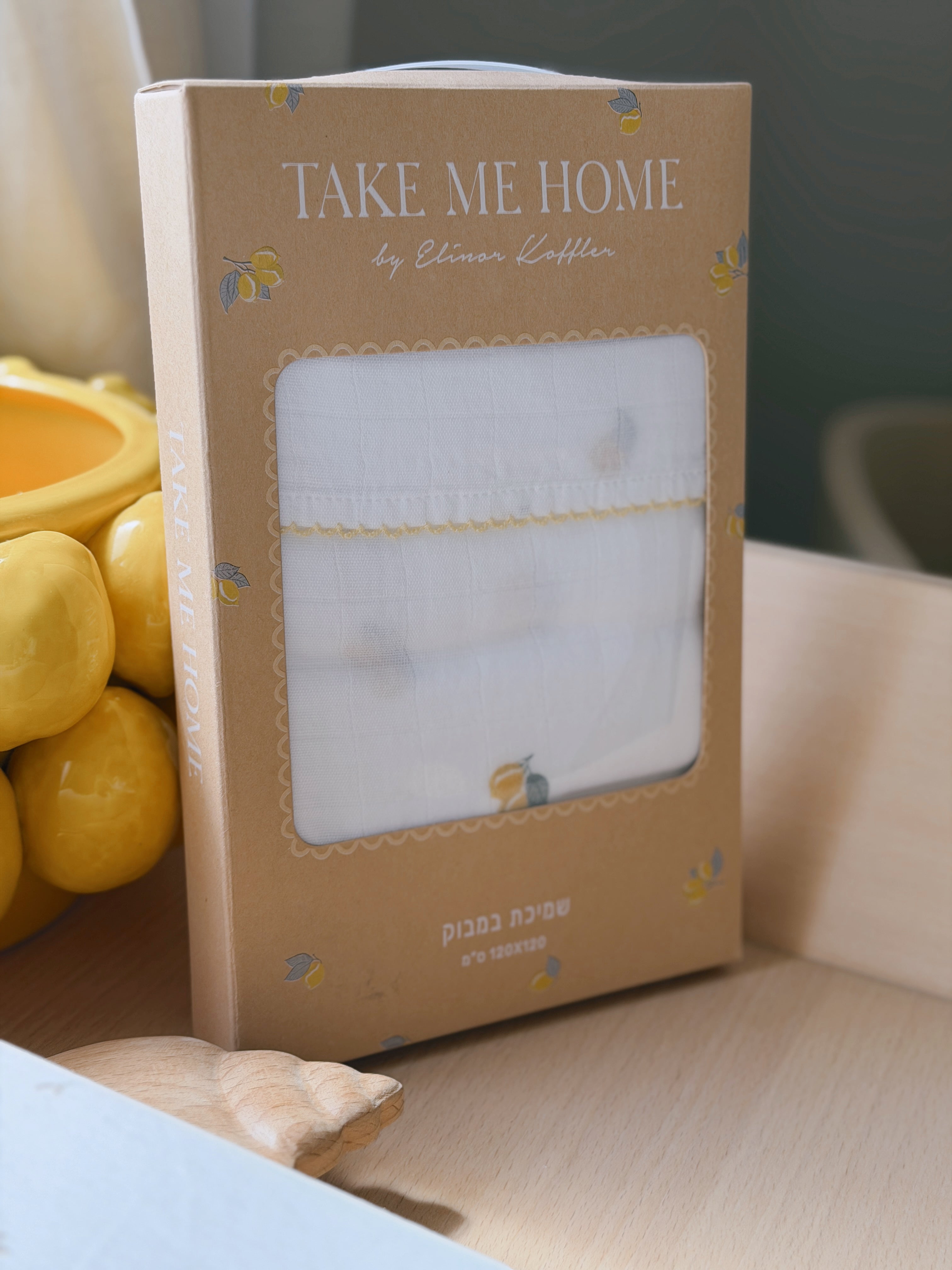 Lemon Bamboo Blanket 120×120 cm