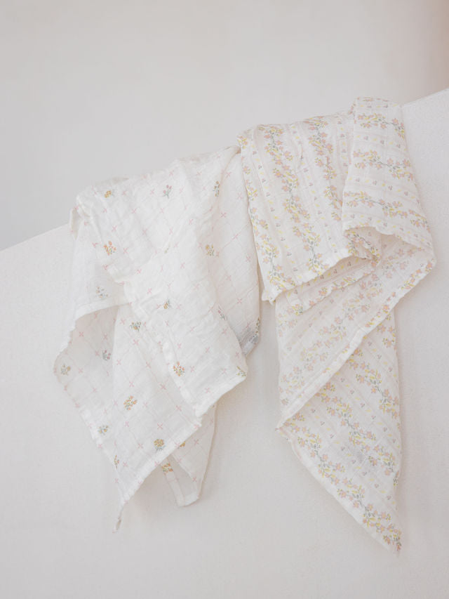 Summer Dream Bamboo Muslin Diaper Set of Two