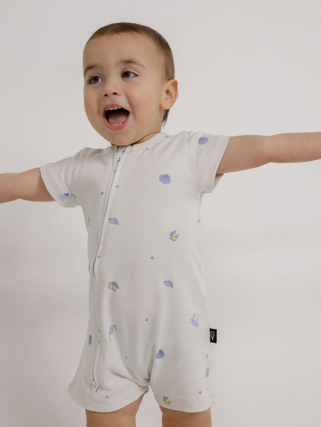 Blue Toile Zip Jumpsuit Set