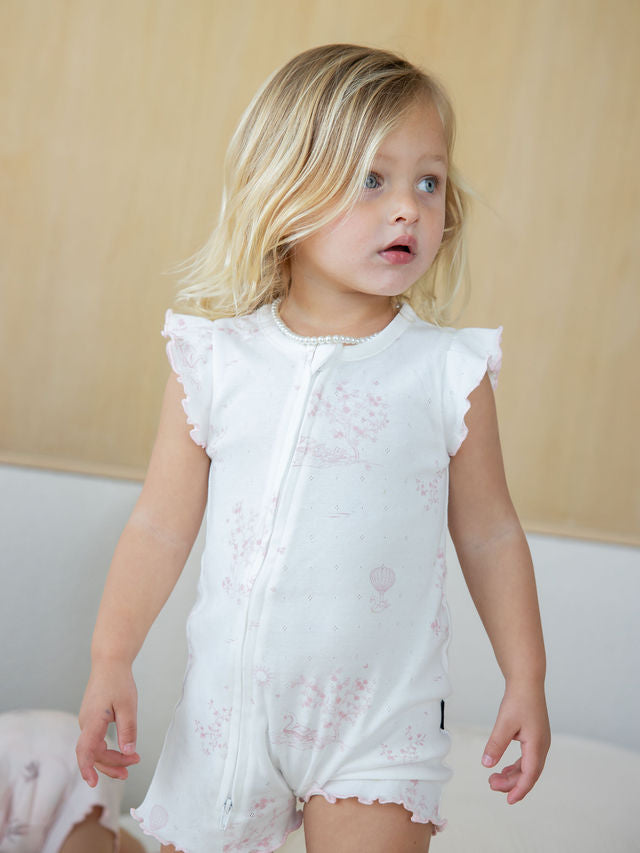 Baby Pink Zip Onesie Set
