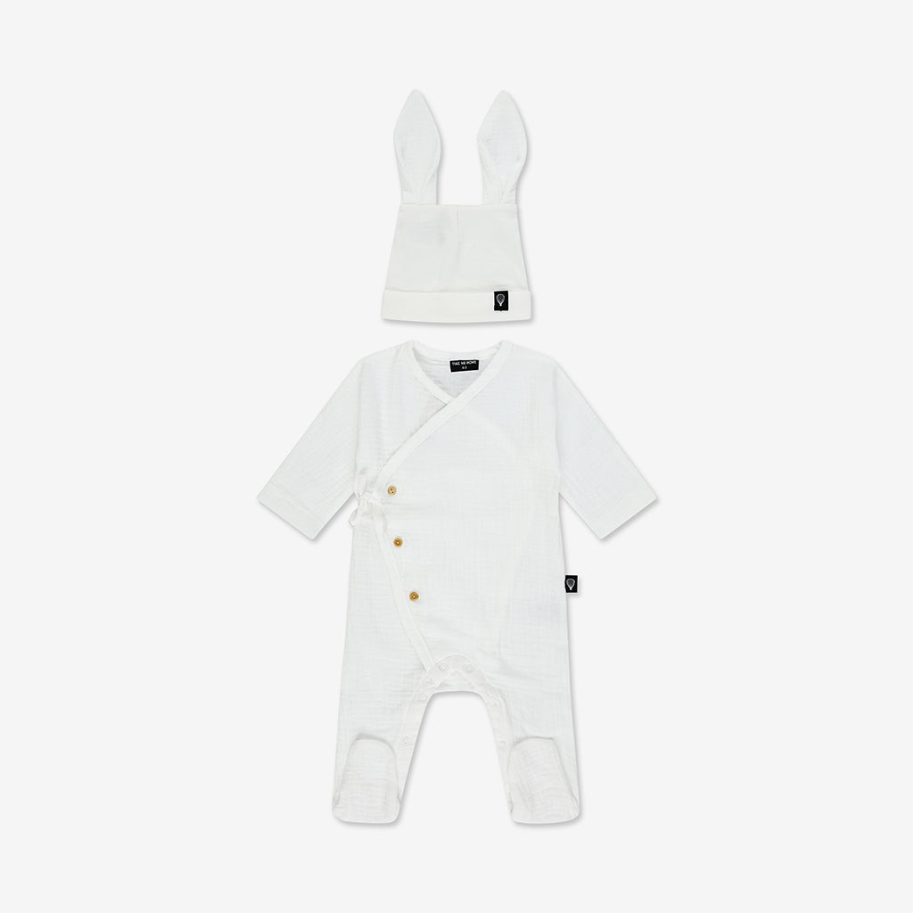 אוברול קימונו חגיגי וכובע ארנב 0-3