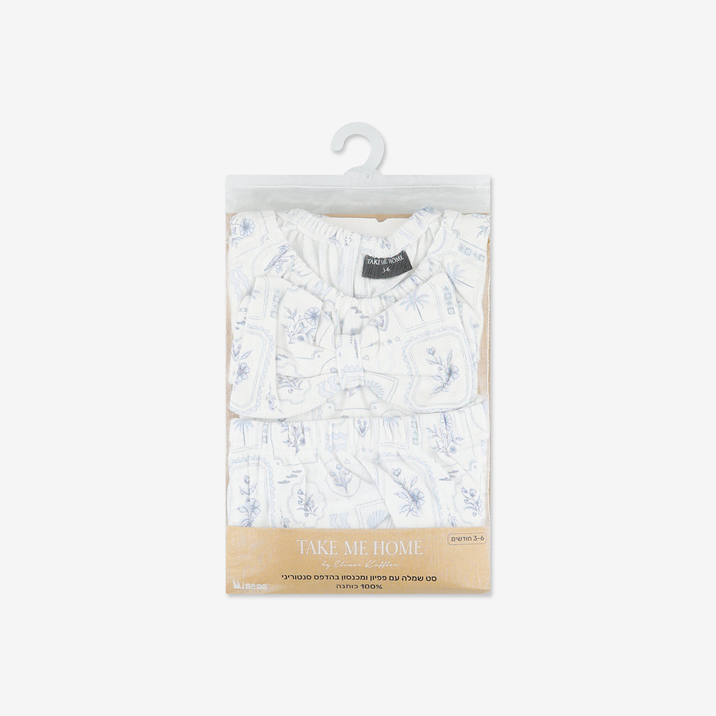 סט חולצה ומכנסון גלויות פפיון