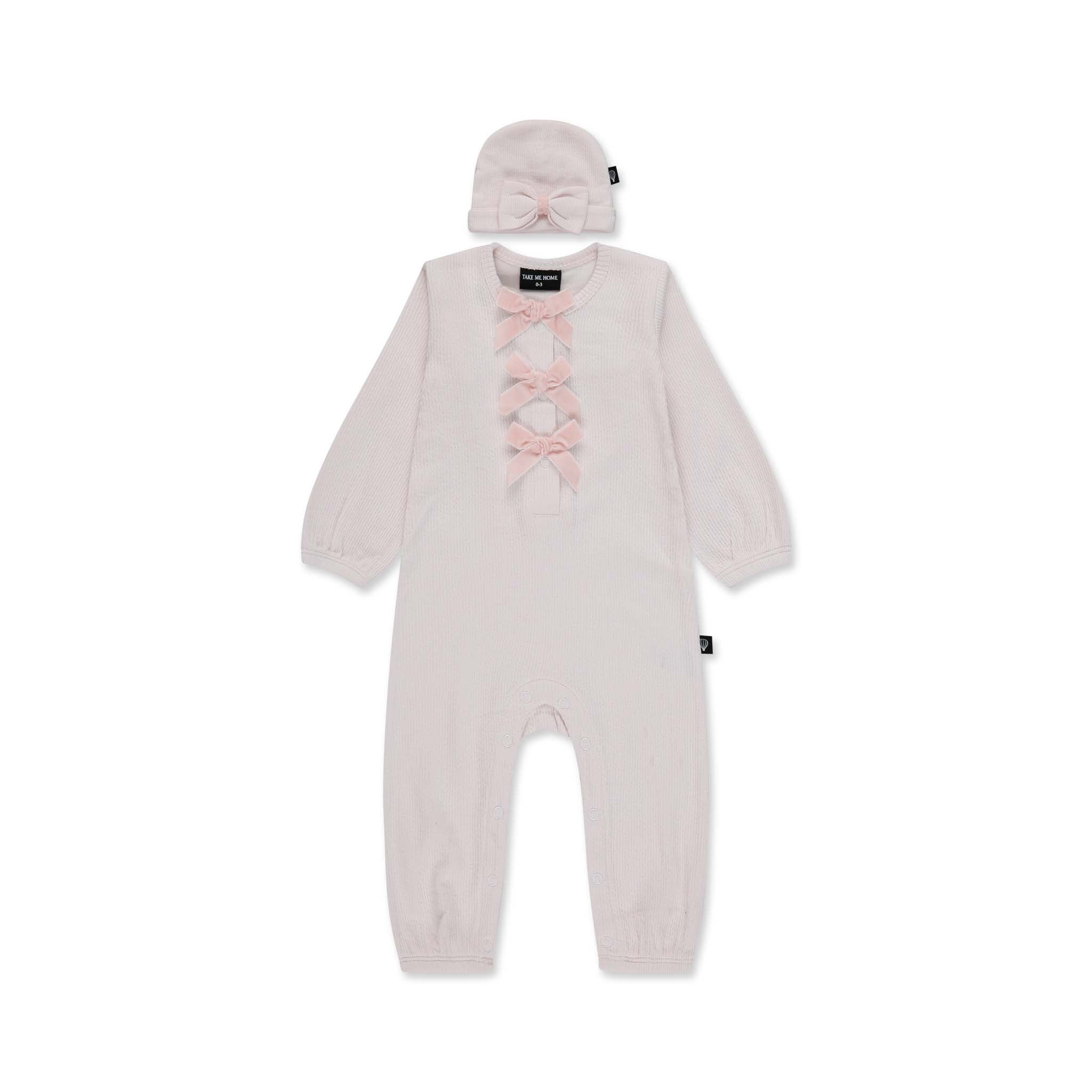 אוברול פפיונים חגיגי עם כובע 0-3