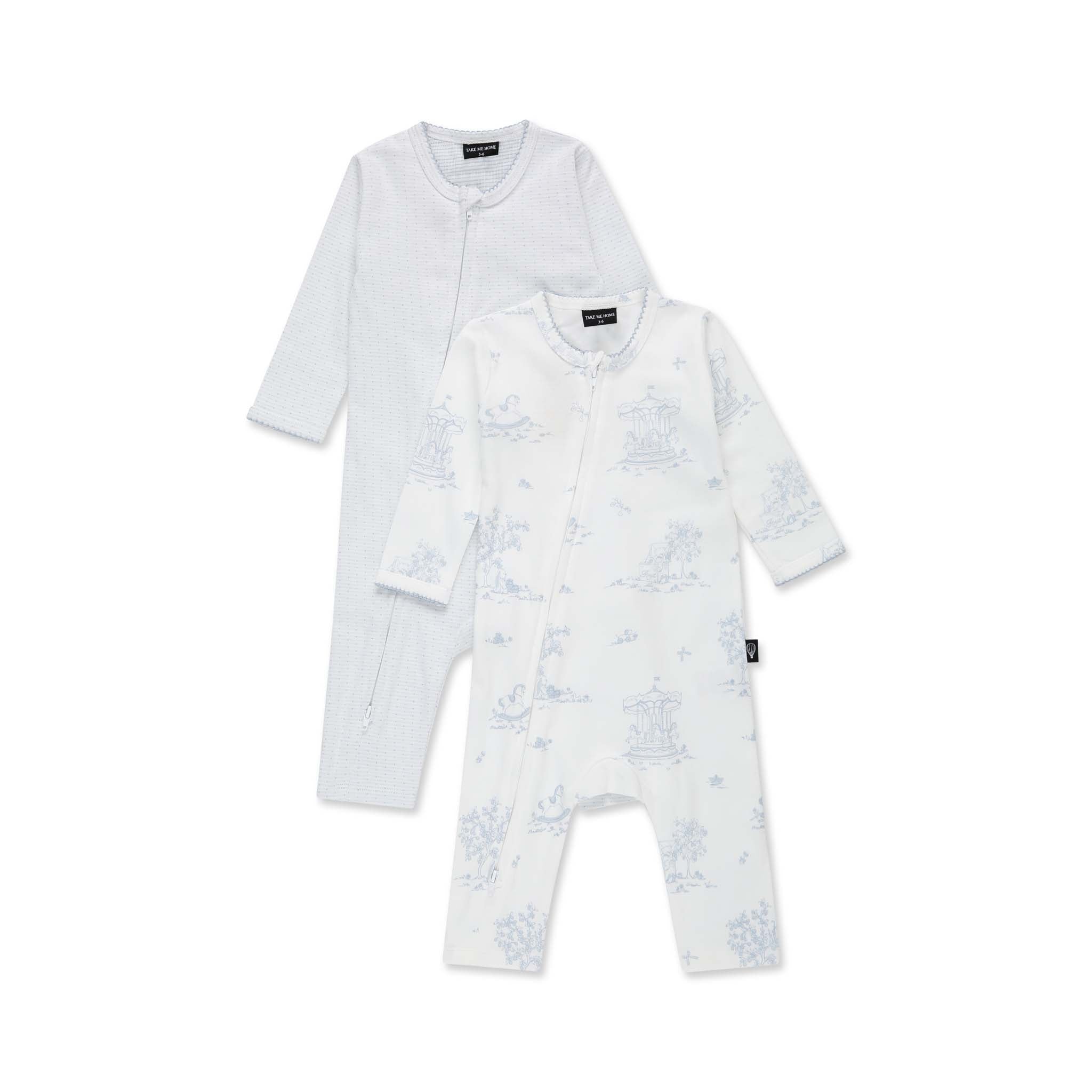 מארז אוברולים עם רוכסן טוואל כחול