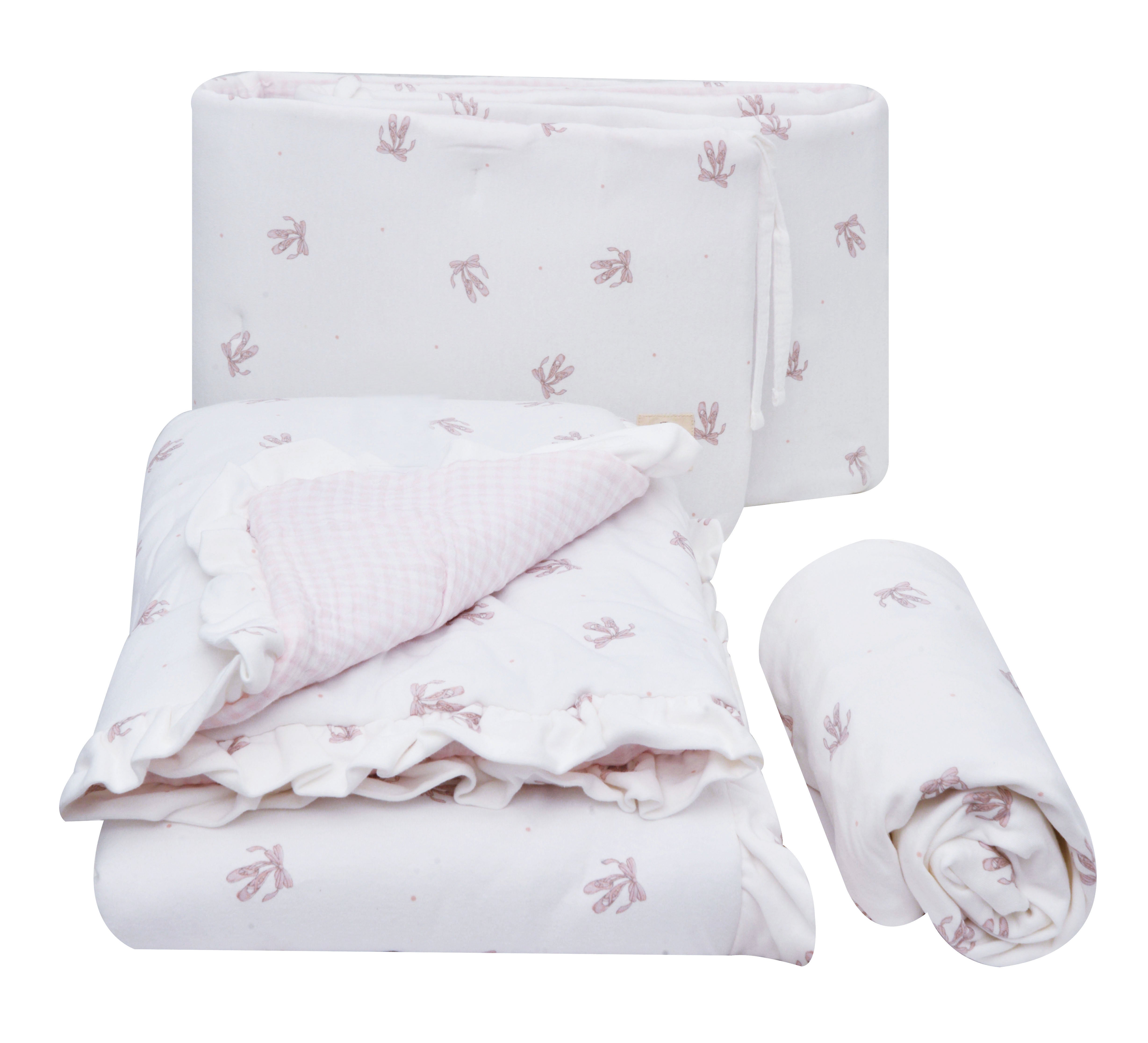 סט מצעים למיטת תינוק – בלרינה