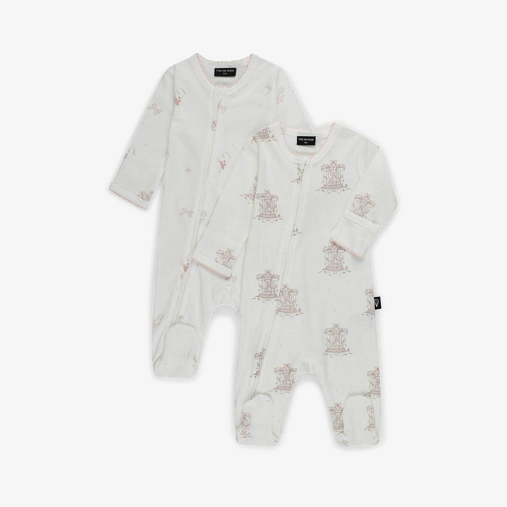 Zip Romper Set – Pink Carousel