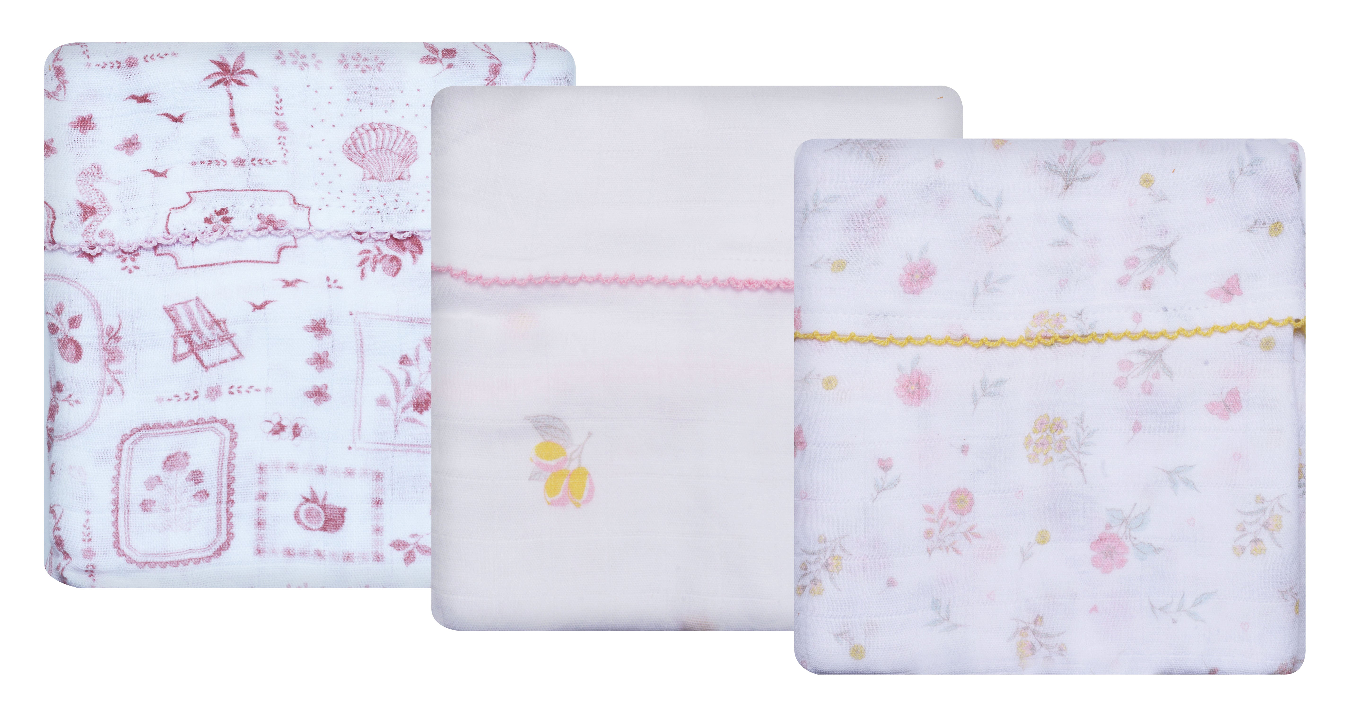 Summer Lemons Bamboo Muslin Diaper 3-Pack