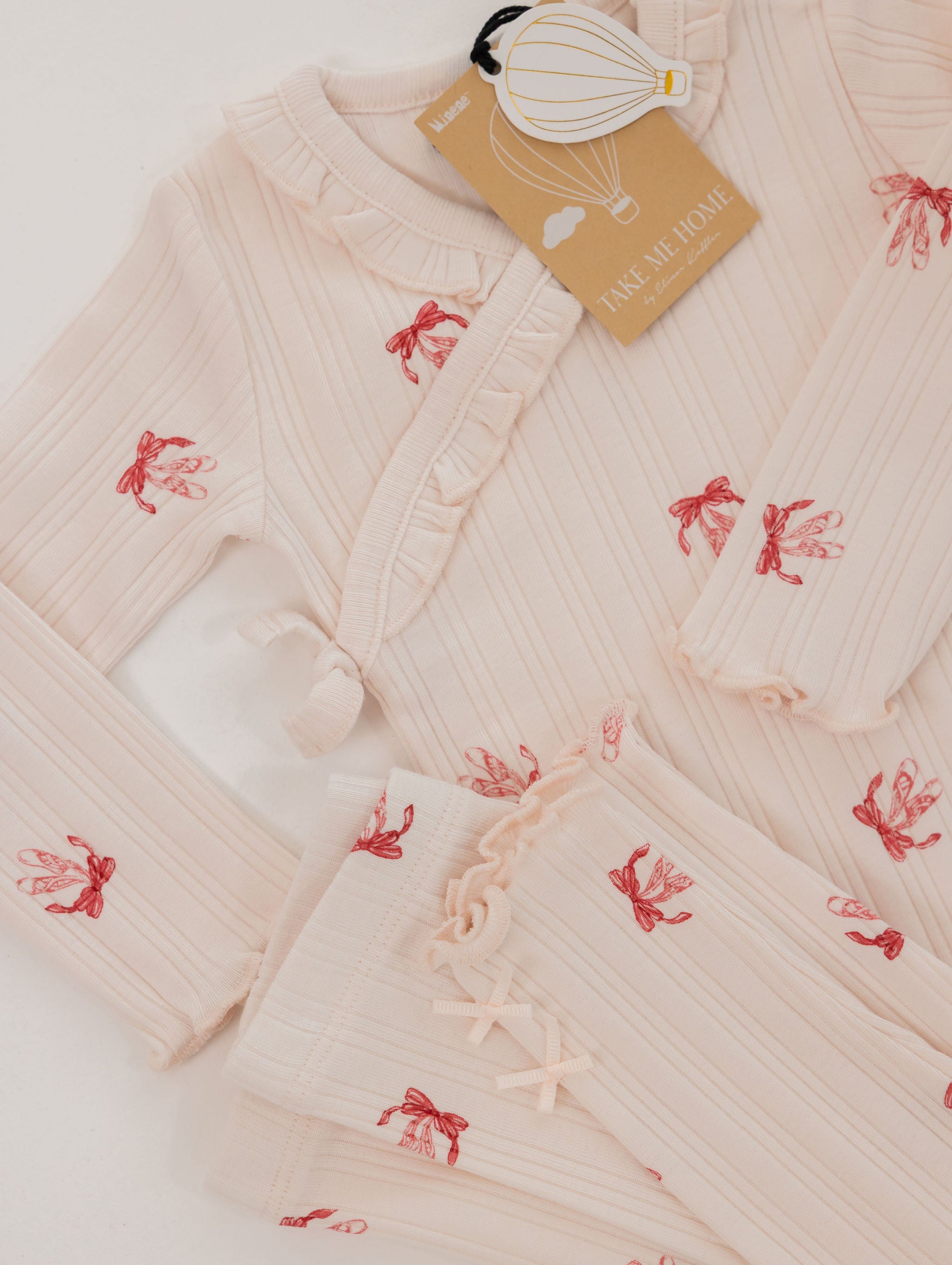 סט בגד גוף ומכנסיים פפיונים