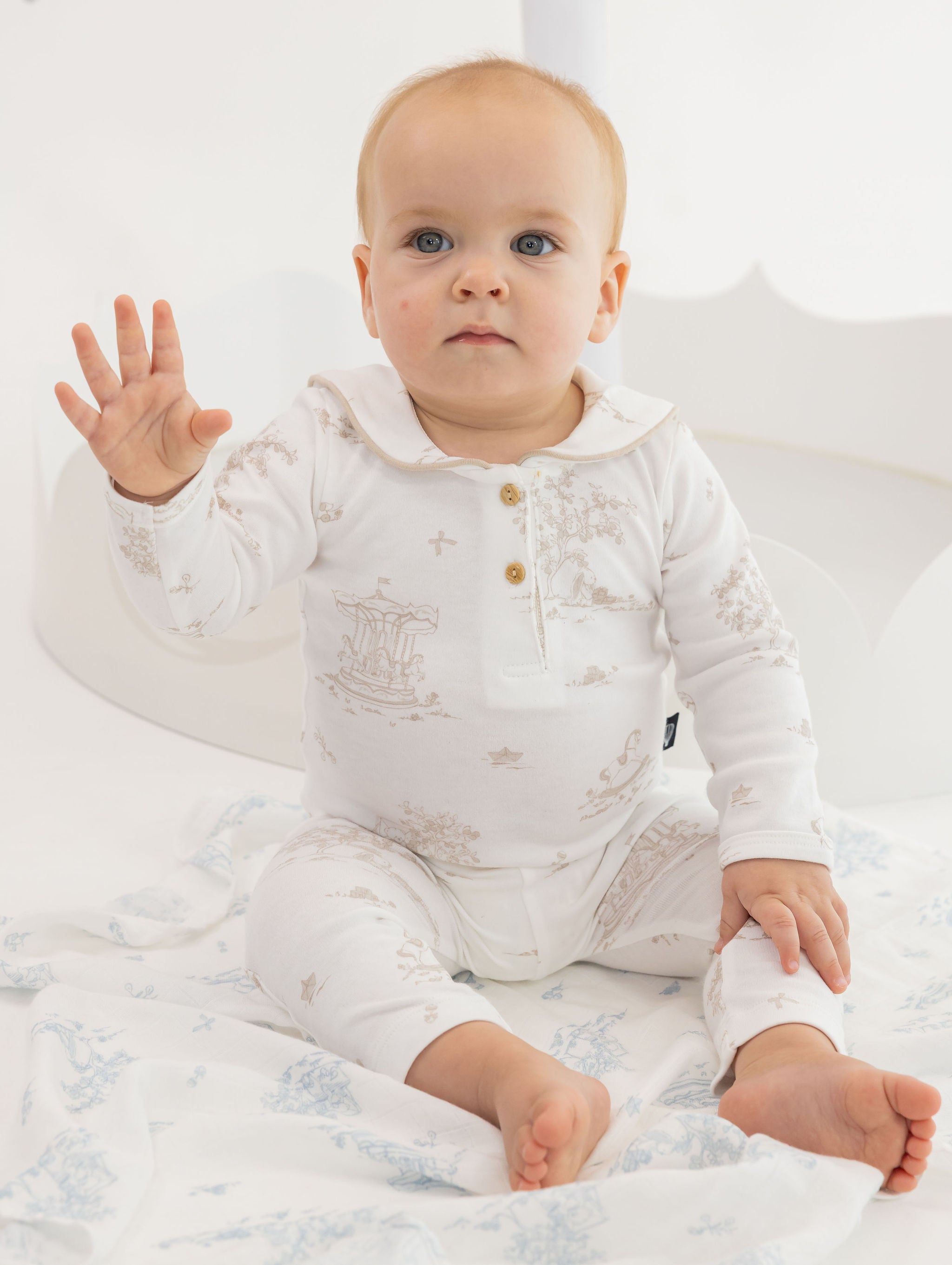 Twill Bodysuit & Pants Set