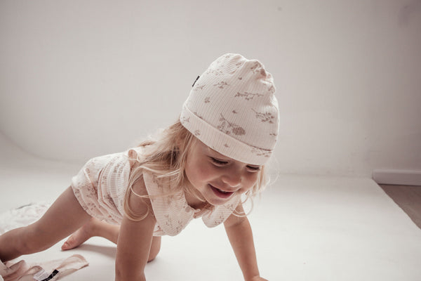Pink Muslin Overall with Hat