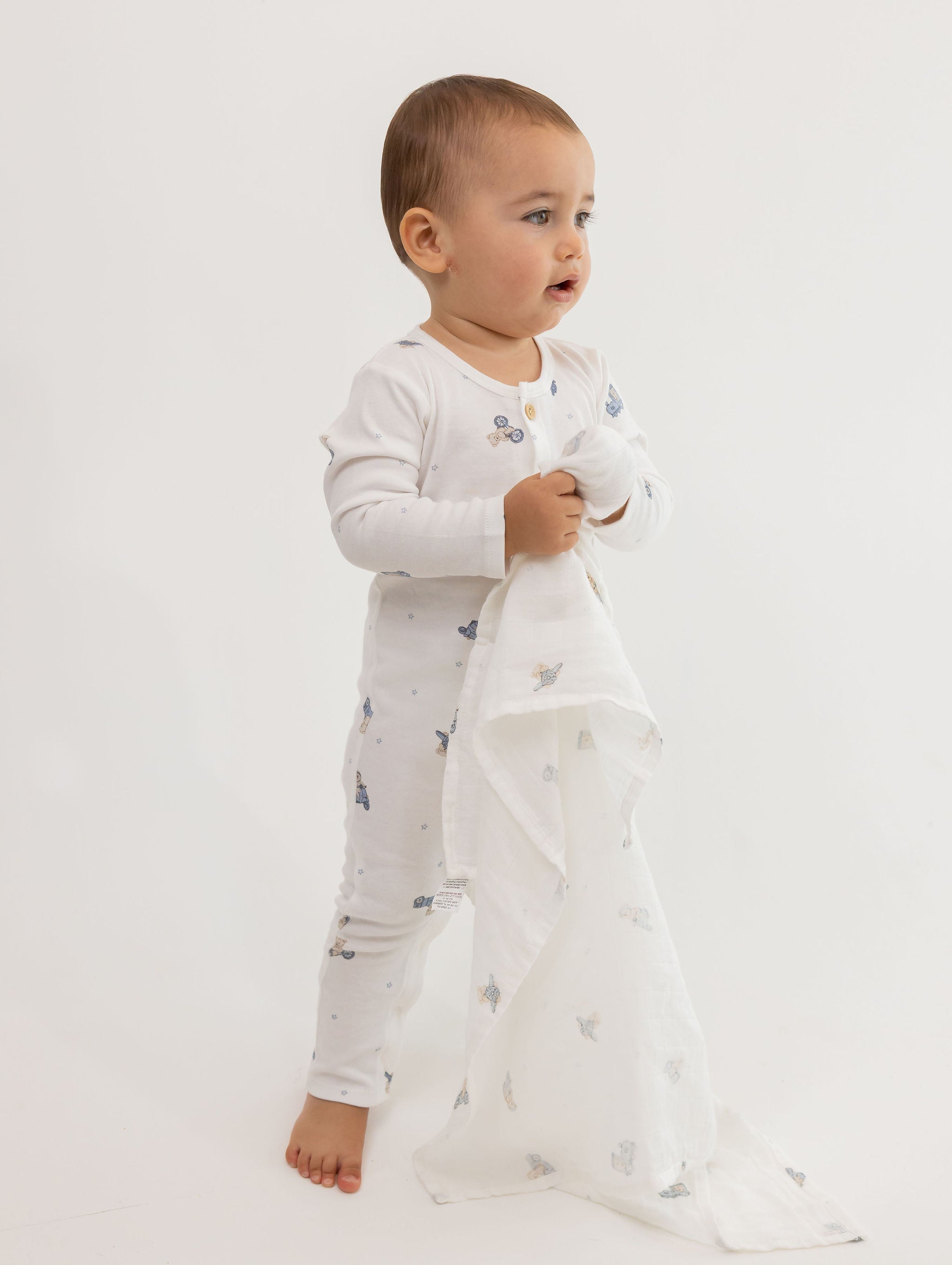 Teddy on Wheels Jumpsuit Set